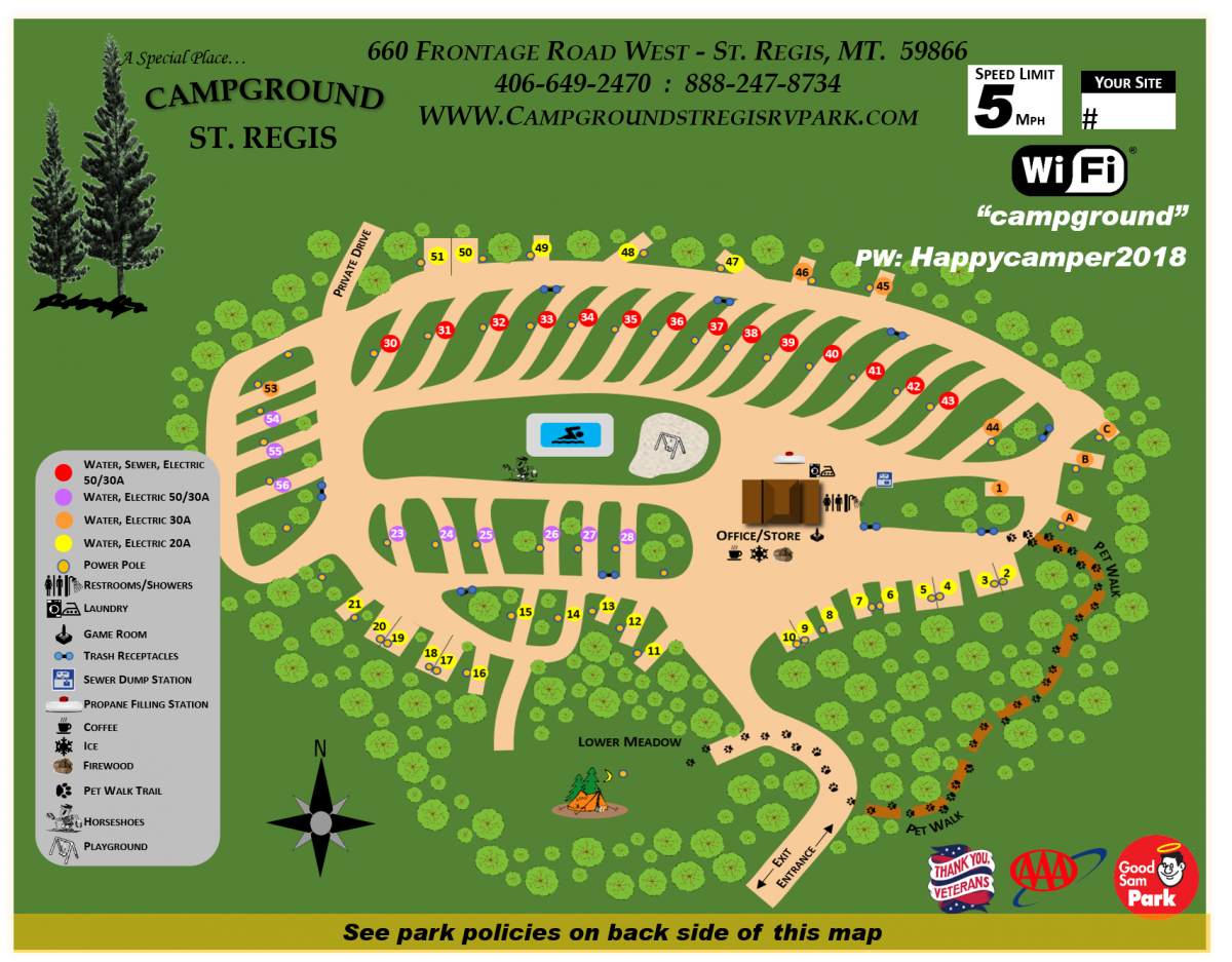 Site Map Campground St. Regis